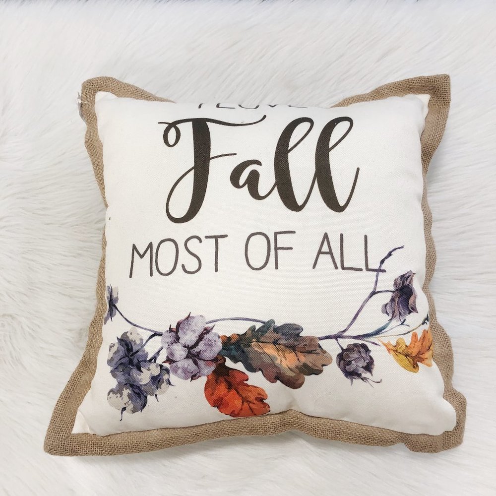 NWT TRANSPAC I Love Fall Most of All Throw Pillow